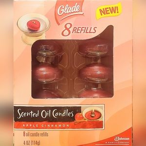 NEW OLD STOCK 2006 GLADE SCENTED OIL CANDLE REFILLS Apple Cinnamon 8Pk